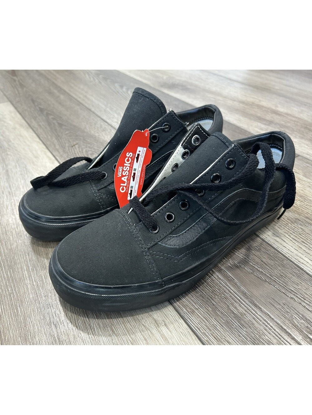 VANS Old Skool BLK/BLK No Box- Unisex WMS 8/MENS 6.5